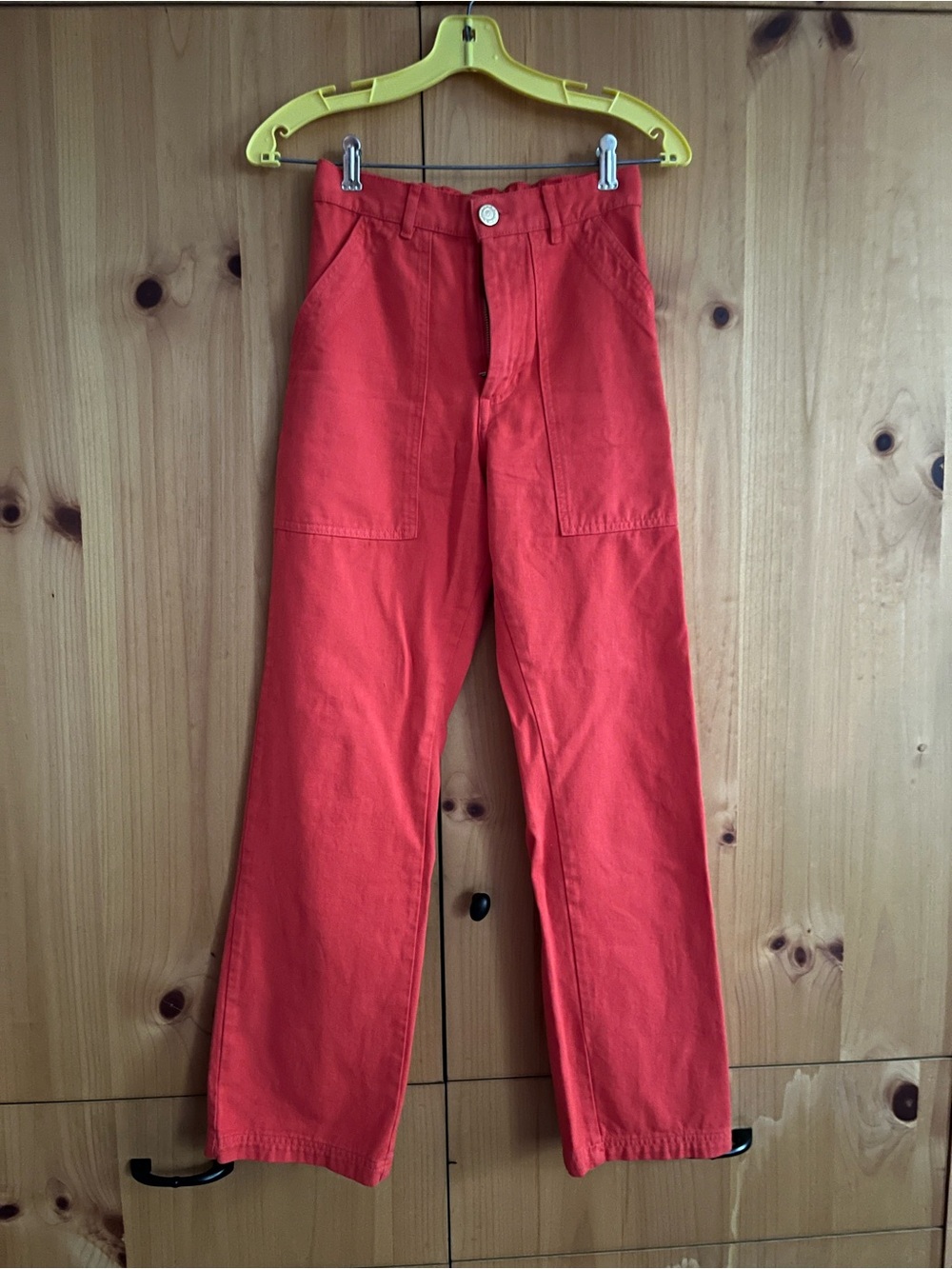 Big Bud Press orange work pants, High-Waist Straight Leg Pants - xxs